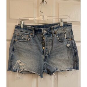 GAP Light Washed Distressed Denim Shorts